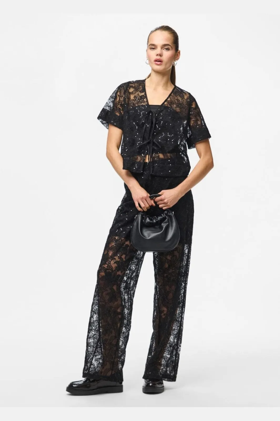 Pieces Sæt 🛍️|T-Shirts & Toppe<Pclouise 2/4 V-Neck Tie Top