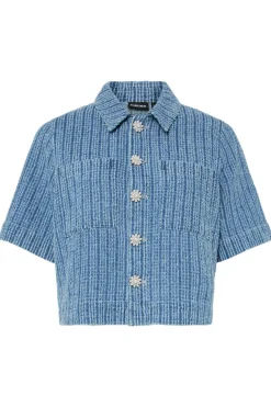 Clearance Pcmalba Ss Denim Shirt Sæt 🛍️|Bluser & Skjorter