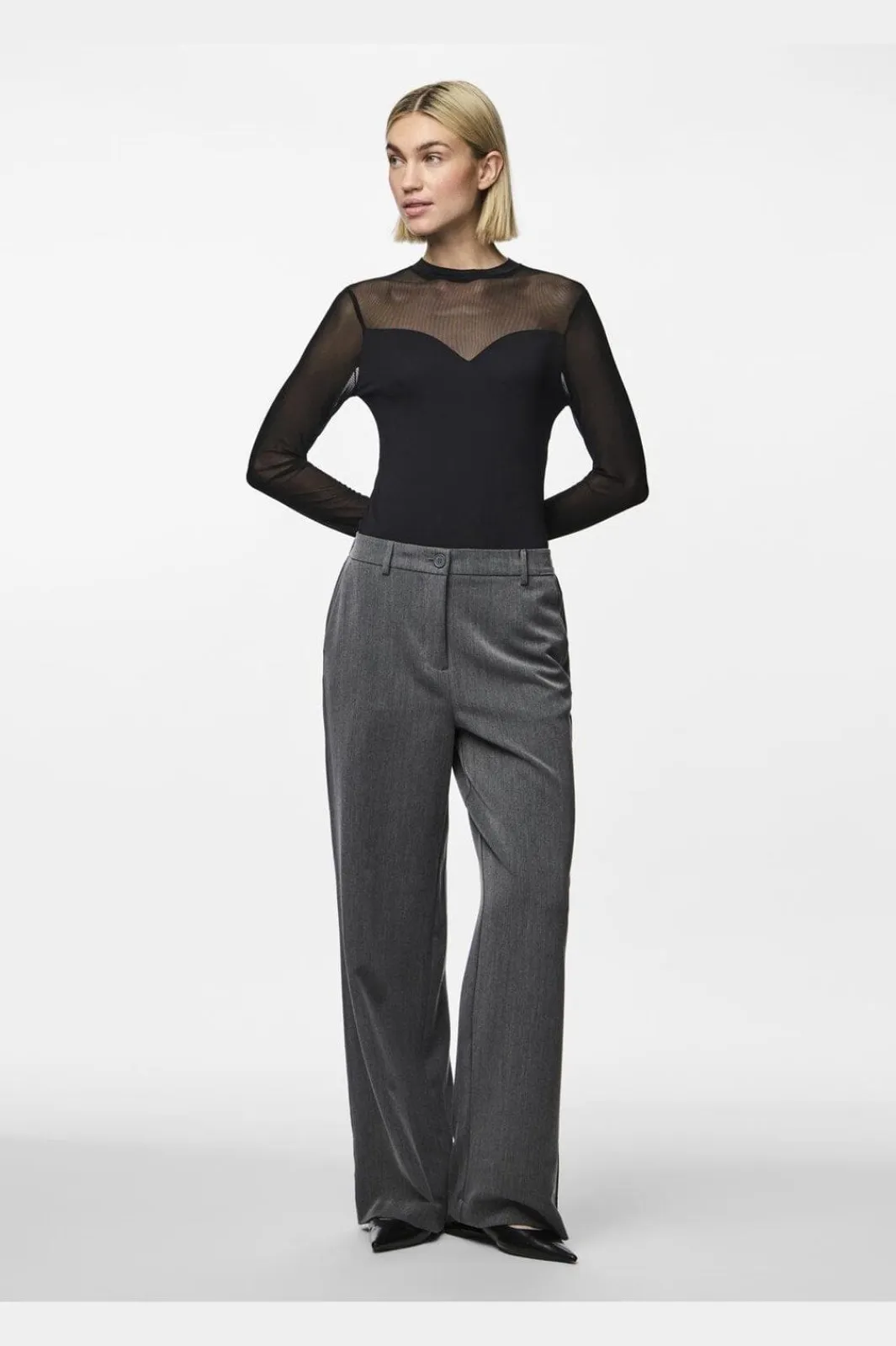 Pieces Bluser & Skjorter|Nattøj & Lingeri<Pcmilly Ls Mesh Bodystocking