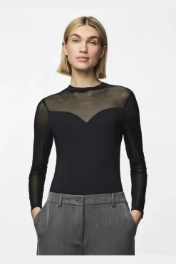 Pieces Bluser & Skjorter|Nattøj & Lingeri<Pcmilly Ls Mesh Bodystocking