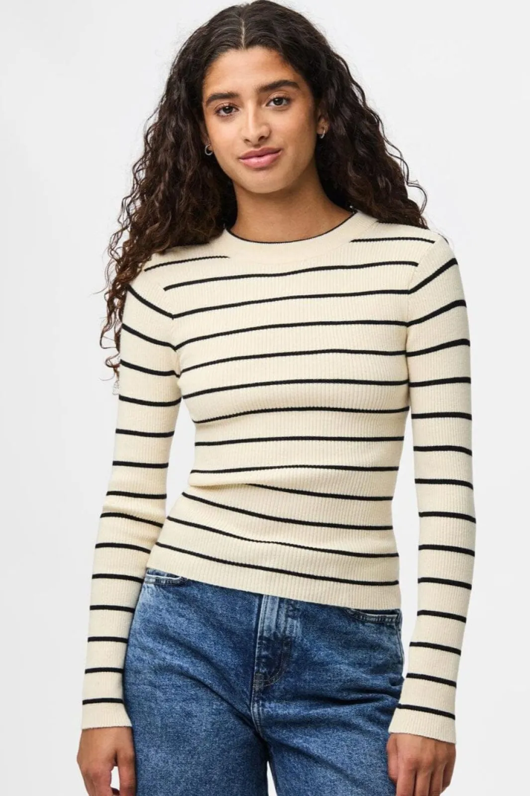 Online Pcmira New Ls O-Neck Knit Strik|Bluser & Skjorter