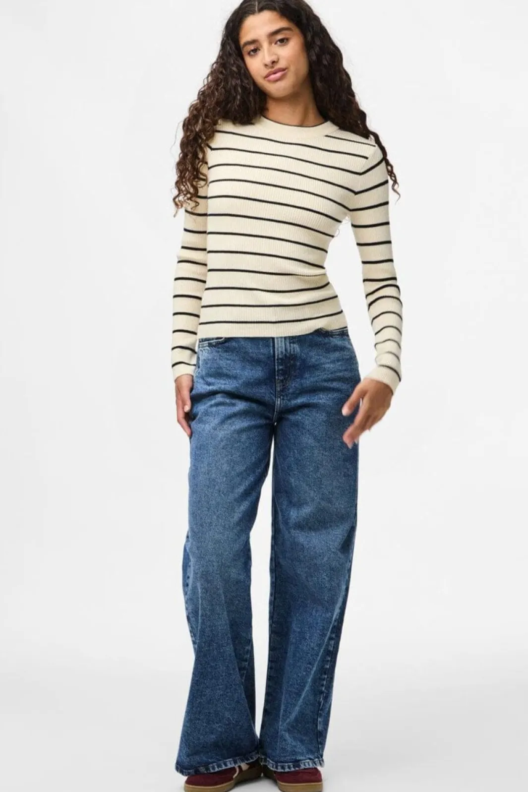 Online Pcmira New Ls O-Neck Knit Strik|Bluser & Skjorter
