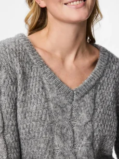Pieces Strik|Bluser & Skjorter<Pcnina Ls V-Neck Knit