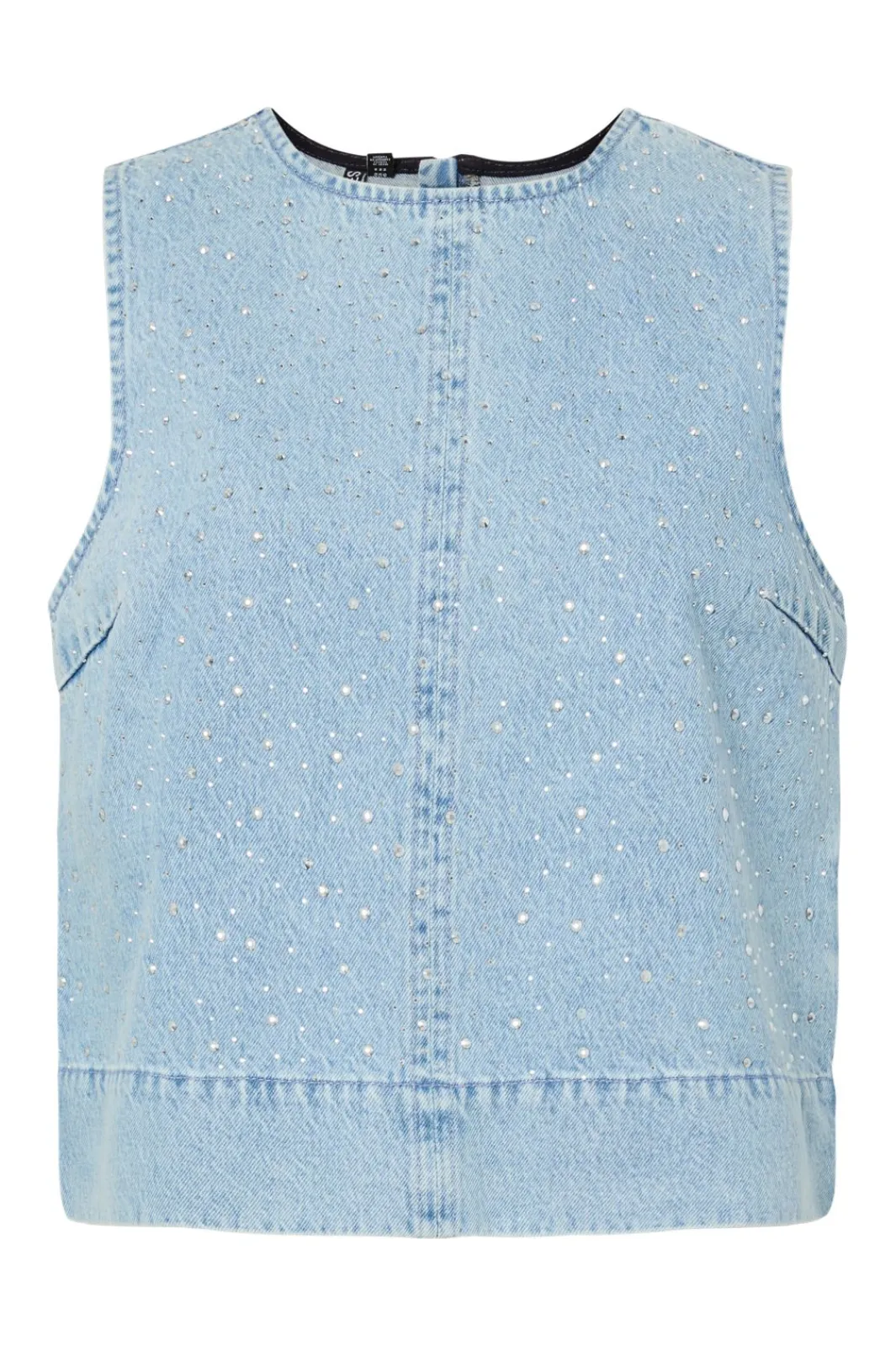Pcnoel Sl O-Neck Denim Top Fsy Sæt 🛍️|T-Shirts & Toppe