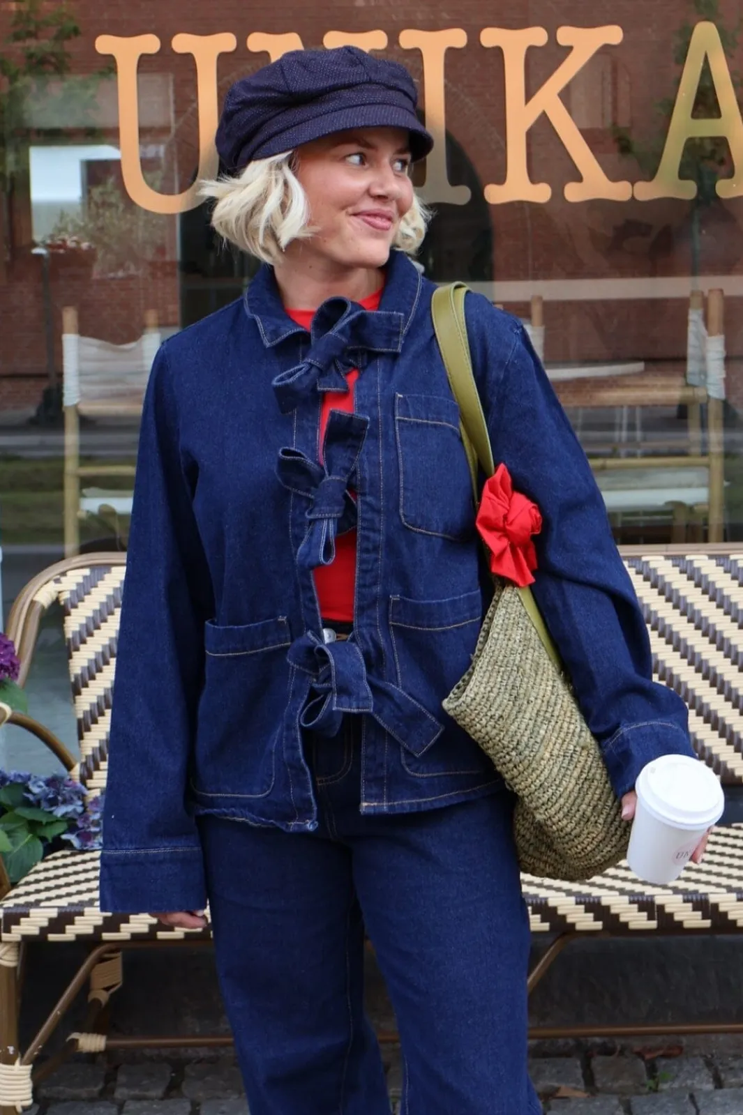 Pieces Bluser & Skjorter|Ammevenligt Tøj<Pcofelia Ls Bow Denim Shirt Fsy