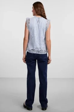 Pieces T-Shirts & Toppe<Pcolline Sl Lace Top