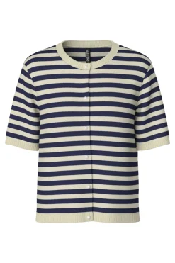 Sale Pcorina Ss Stripe Knit Cardi Pwp Cardigans|Ammevenligt Tøj