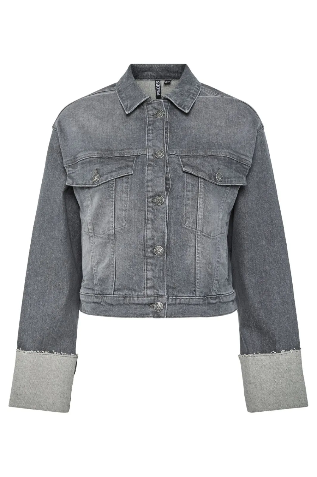 Pieces Overtøj & Jakker|Ammevenligt Tøj<Pcpil Fold Up Denim Jacket
