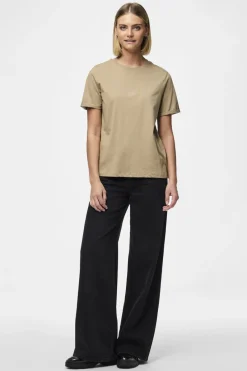 Pieces T-Shirts & Toppe<Pcria Ss Fold Up Solid Tee