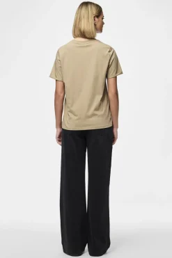Pieces T-Shirts & Toppe<Pcria Ss Fold Up Solid Tee