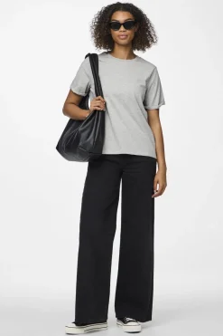 Pcria Ss Fold Up Solid Tee T-Shirts & Toppe