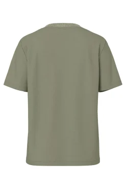 Pieces T-Shirts & Toppe<Pcria Ss Lurex Neck Tee