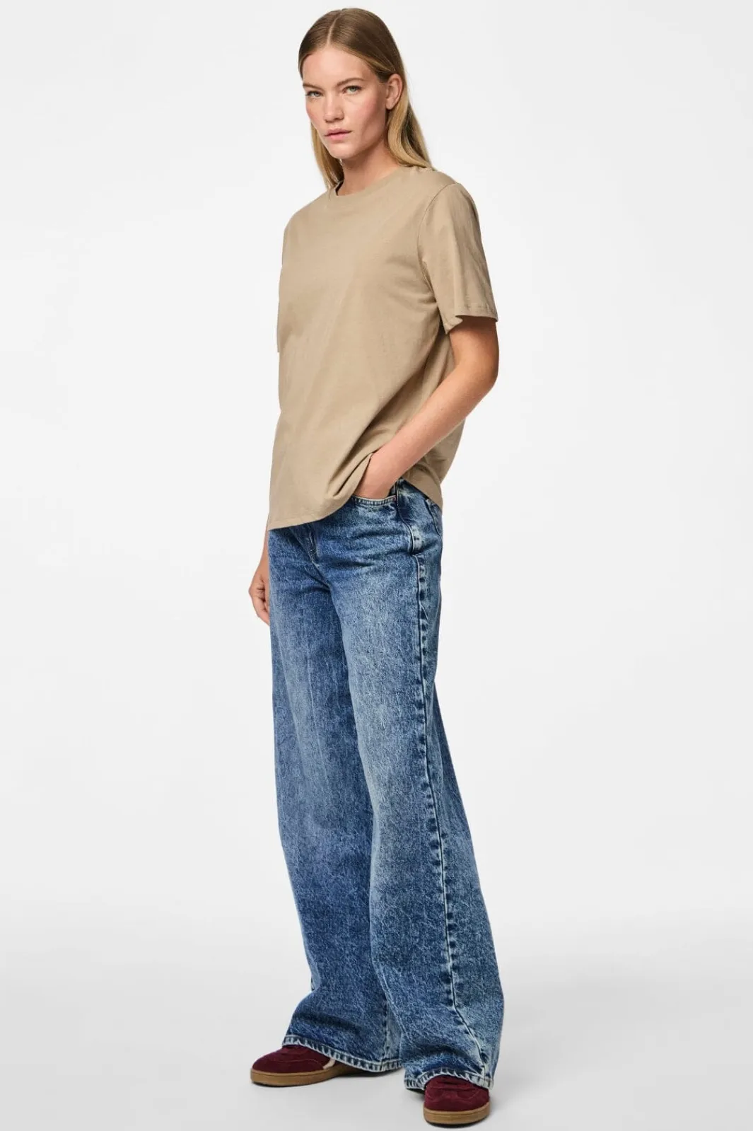 Pieces T-Shirts & Toppe<Pcria Ss Solid Tee