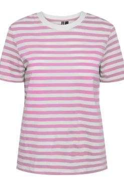 Pieces T-Shirts & Toppe<Pcria Ss Tee Stripes