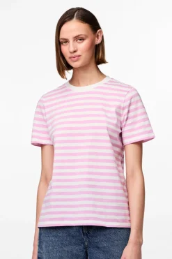 Pieces T-Shirts & Toppe<Pcria Ss Tee Stripes