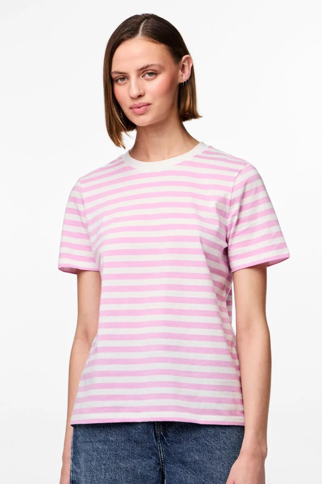 Pieces T-Shirts & Toppe<Pcria Ss Tee Stripes