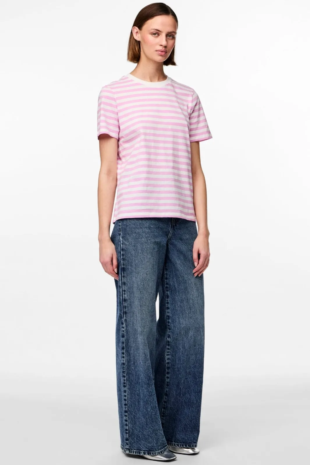 Pieces T-Shirts & Toppe<Pcria Ss Tee Stripes