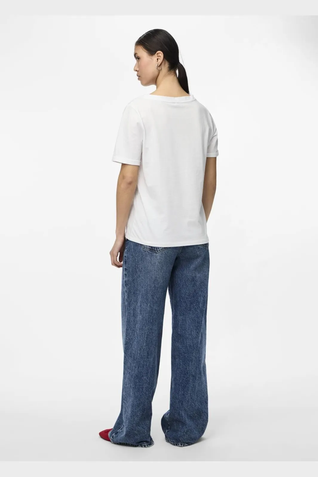 Pieces T-Shirts & Toppe<Pcria Ss V-Neck Solid Tee