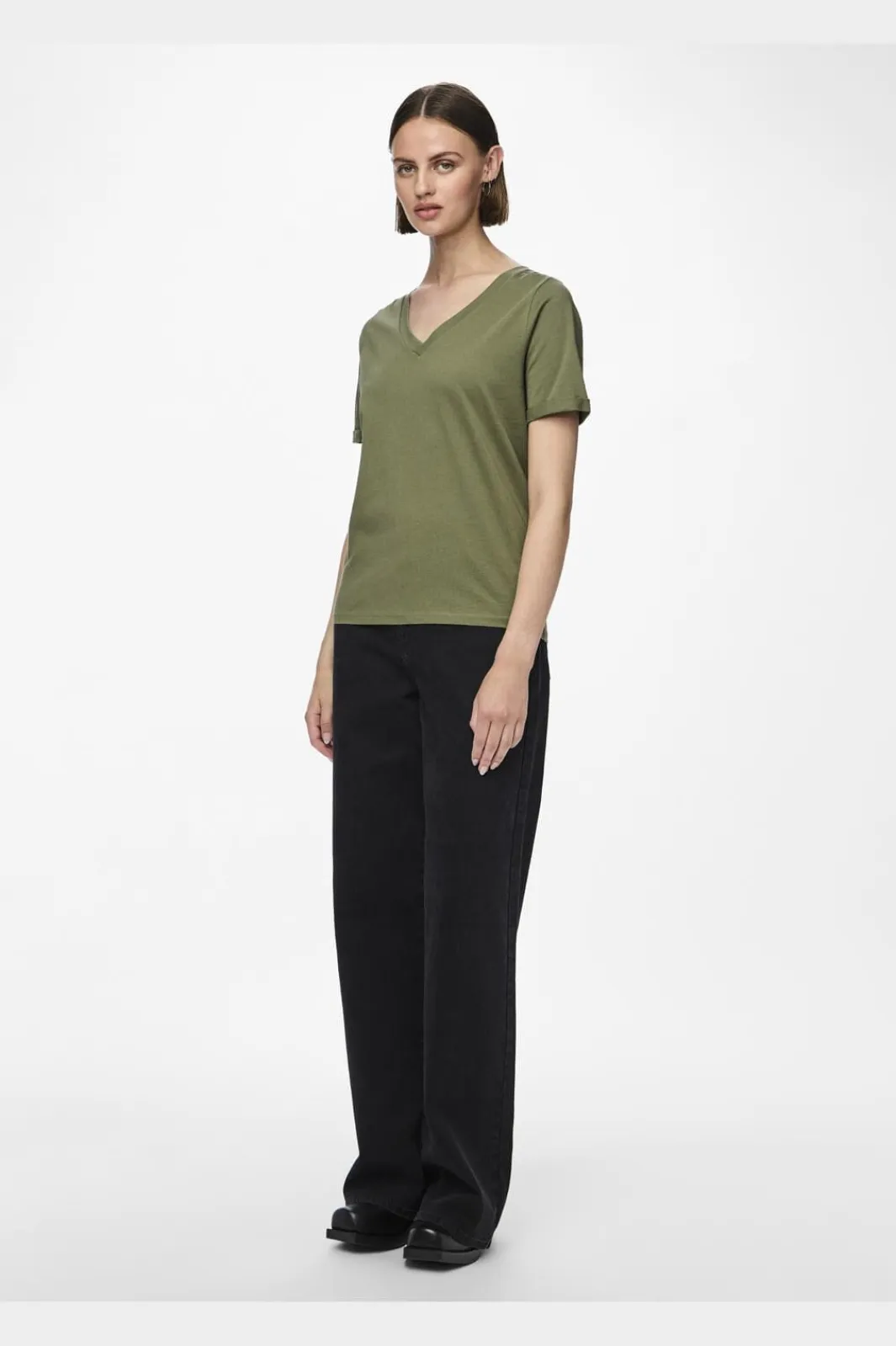 Discount Pcria Ss V-Neck Solid Tee T-Shirts & Toppe