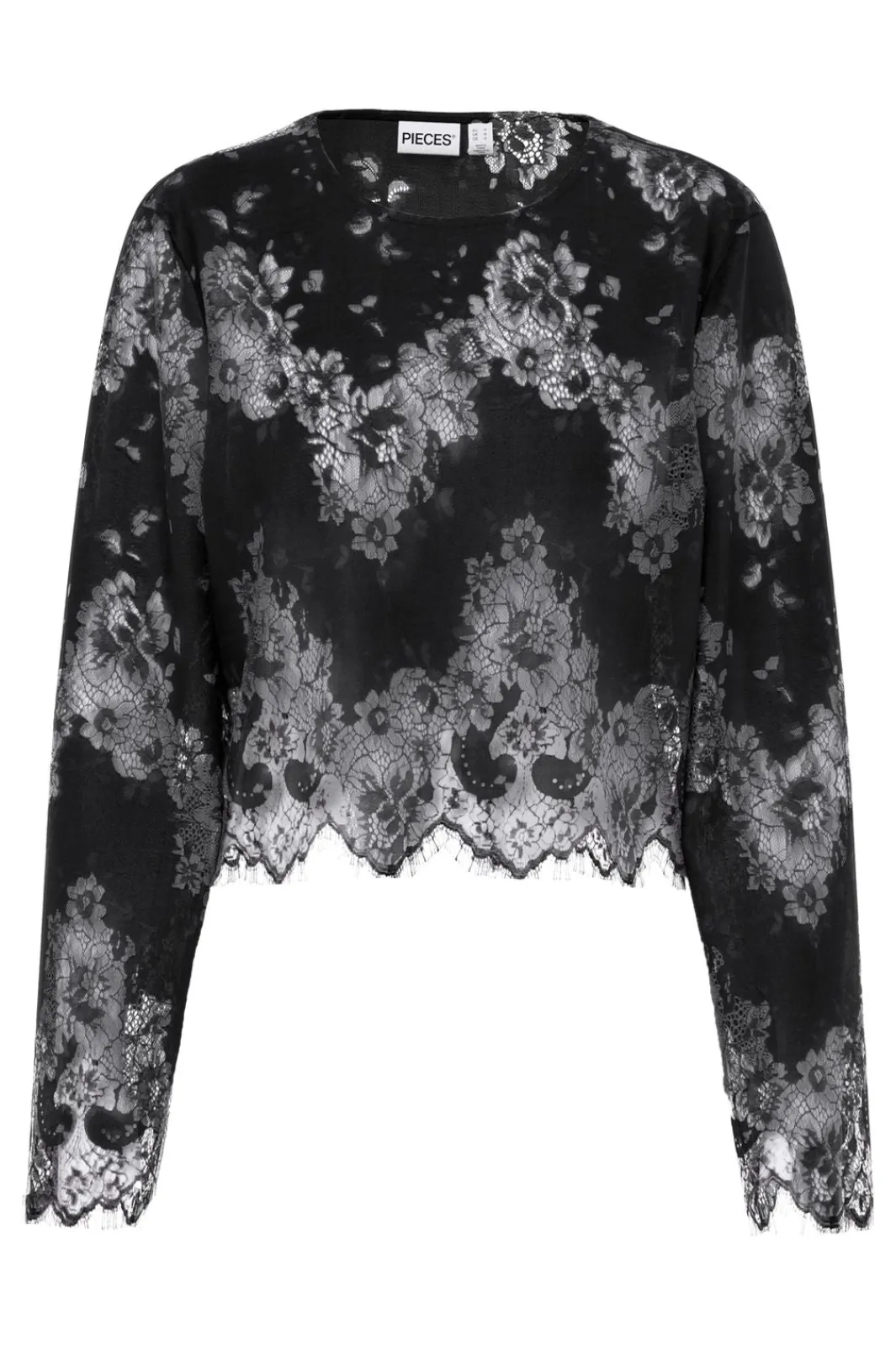 Pieces Bluser & Skjorter<Pcrinne Ls Lace Top Kca