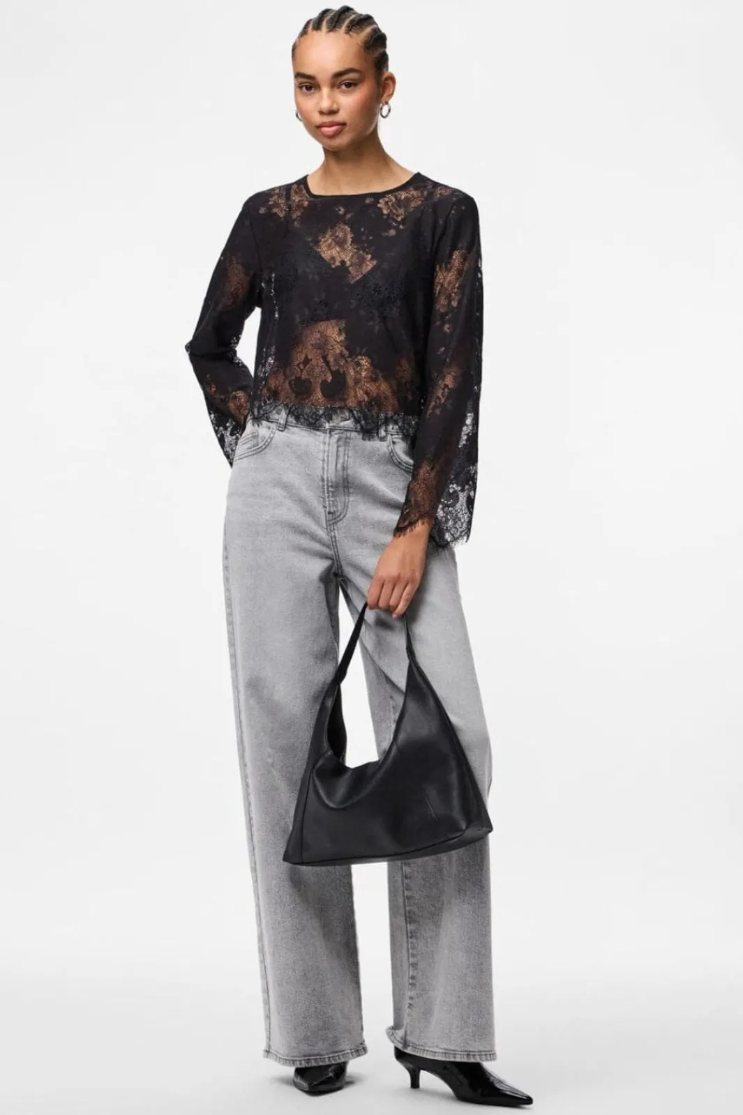 Pieces Bluser & Skjorter<Pcrinne Ls Lace Top Kca