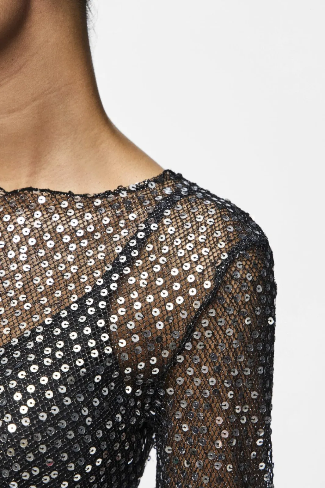 Pieces T-Shirts & Toppe<Pcrissi Ls Sequins Top