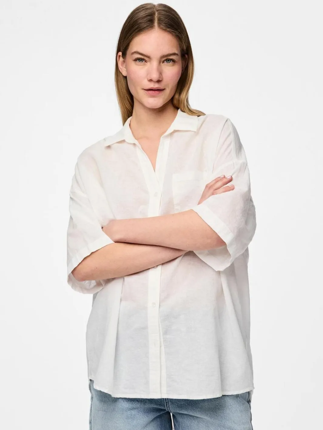 Pcsatinka 2/4 Shirt Bluser & Skjorter|Ammevenligt Tøj
