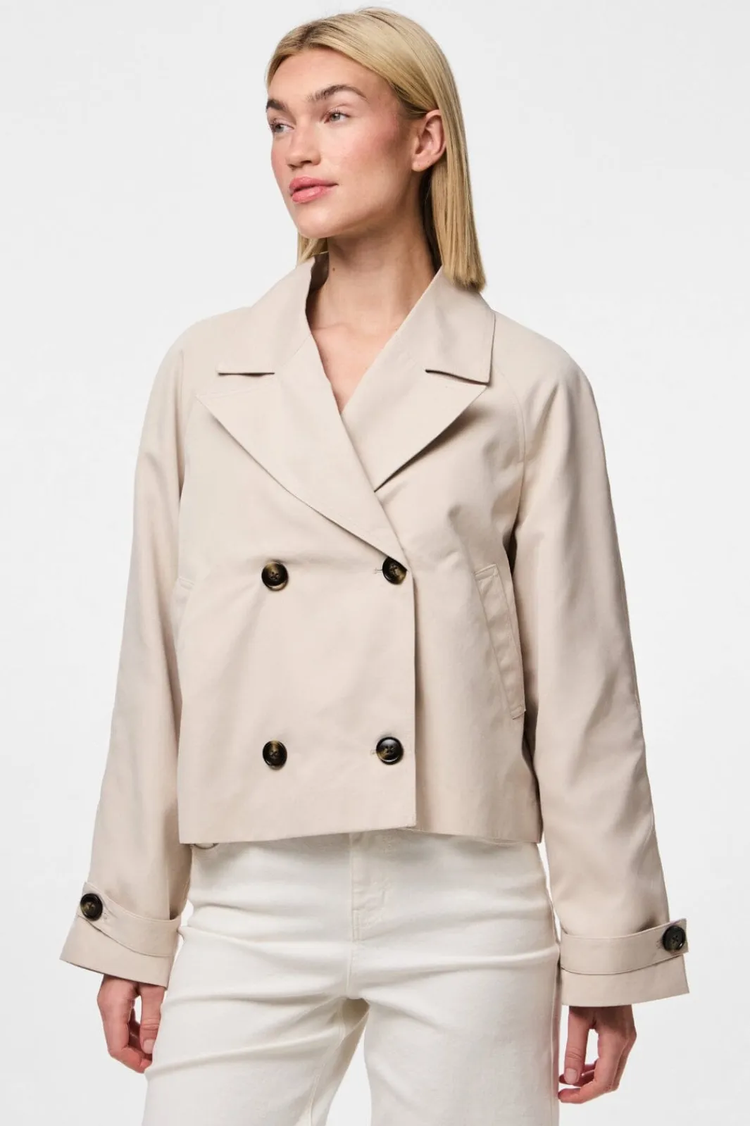 Online Pcscarlett Ls Short Trenchcoat Overtøj & Jakker
