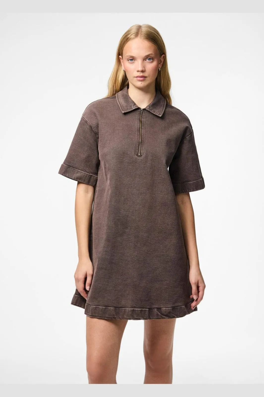 Pieces Kjoler<Pcselma 3/4 Zip Denim Dress Fsy