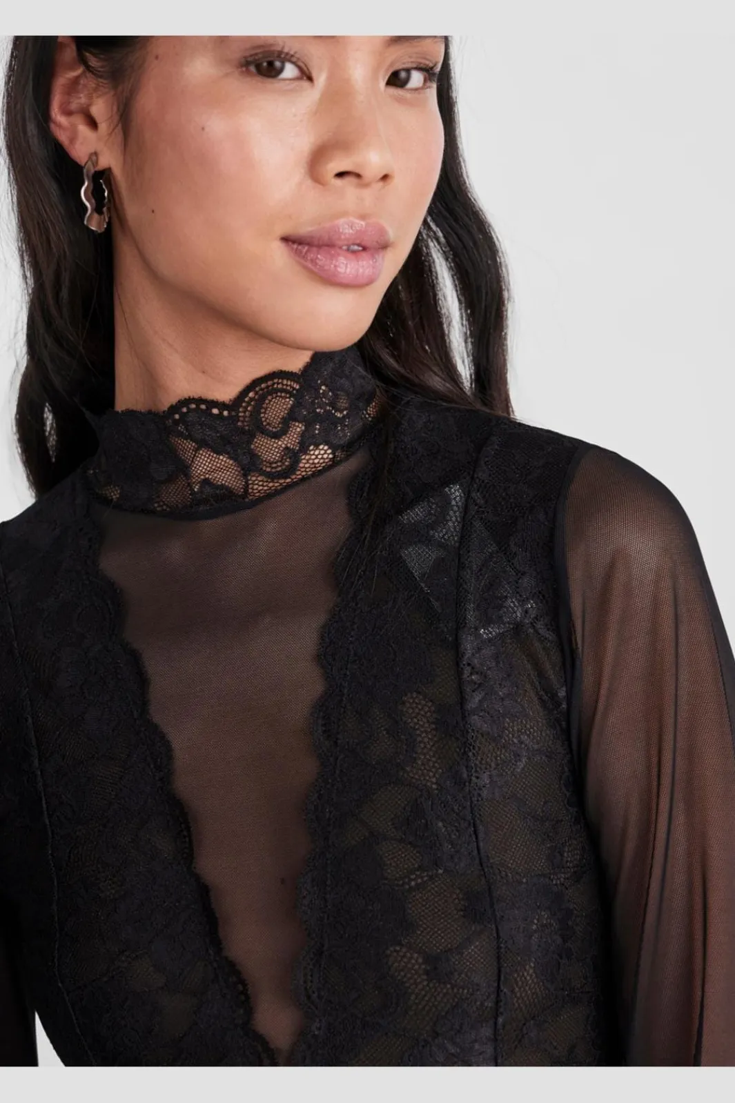 Sale Pcsicca Ls High Neck Bodystocking Bluser & Skjorter