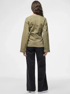 Sale Pcsilke Ls Col Denim Shirt Bluser & Skjorter|Ammevenligt Tøj