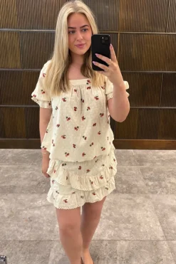 Hot Pcthea 3/4 Square Neck Top Pp Sæt 🛍️|T-Shirts & Toppe