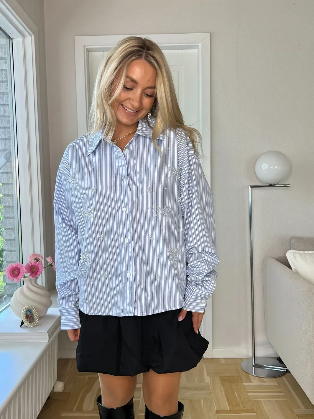 Discount Pearl Bow Shirt 160786C Bluser & Skjorter|Ammevenligt Tøj