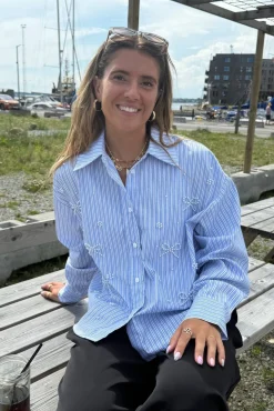 Discount Pearl Bow Shirt 160786C Bluser & Skjorter|Ammevenligt Tøj