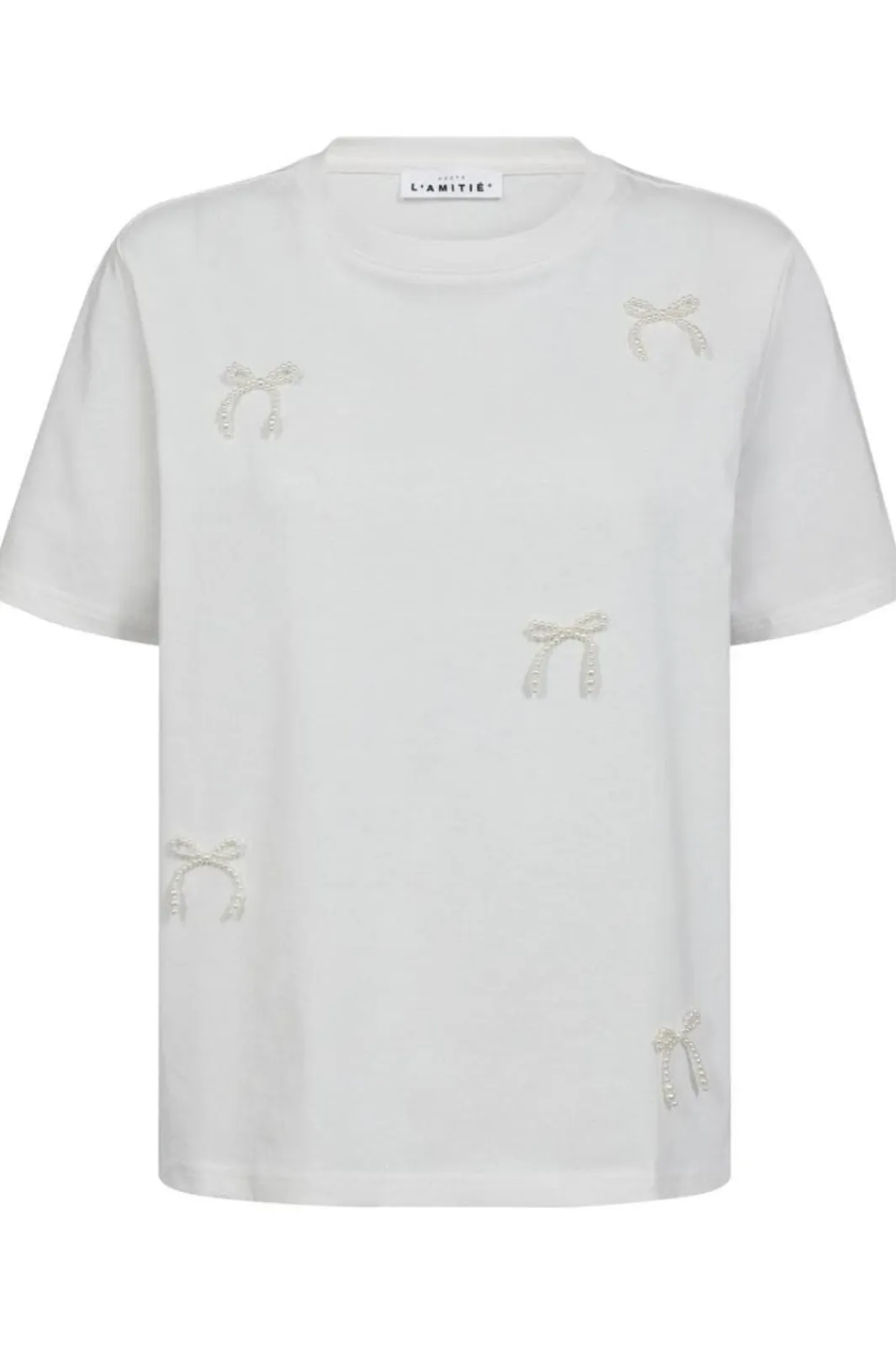 Outlet Pearl Bow Tee HL10027 T-Shirts & Toppe