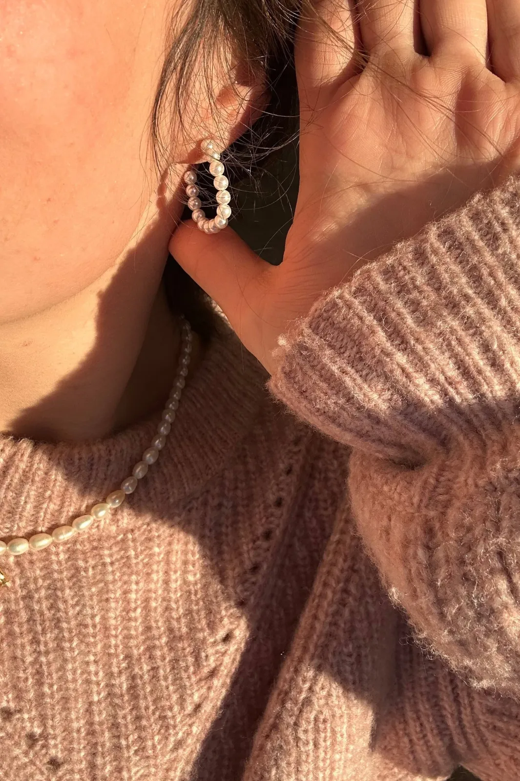 Online Pearl Ear Hoop Øreringe