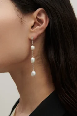 Best 3-Pearls Earchain Øreringe
