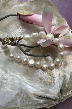 Sale Perlearmbånd m. Forgyldt Perle Armbånd
