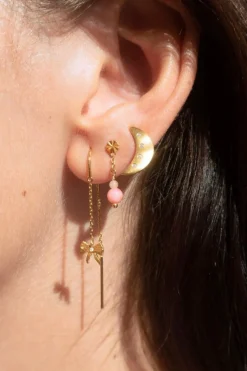 Stine A Øreringe<Petit Bow Double Chain Earring