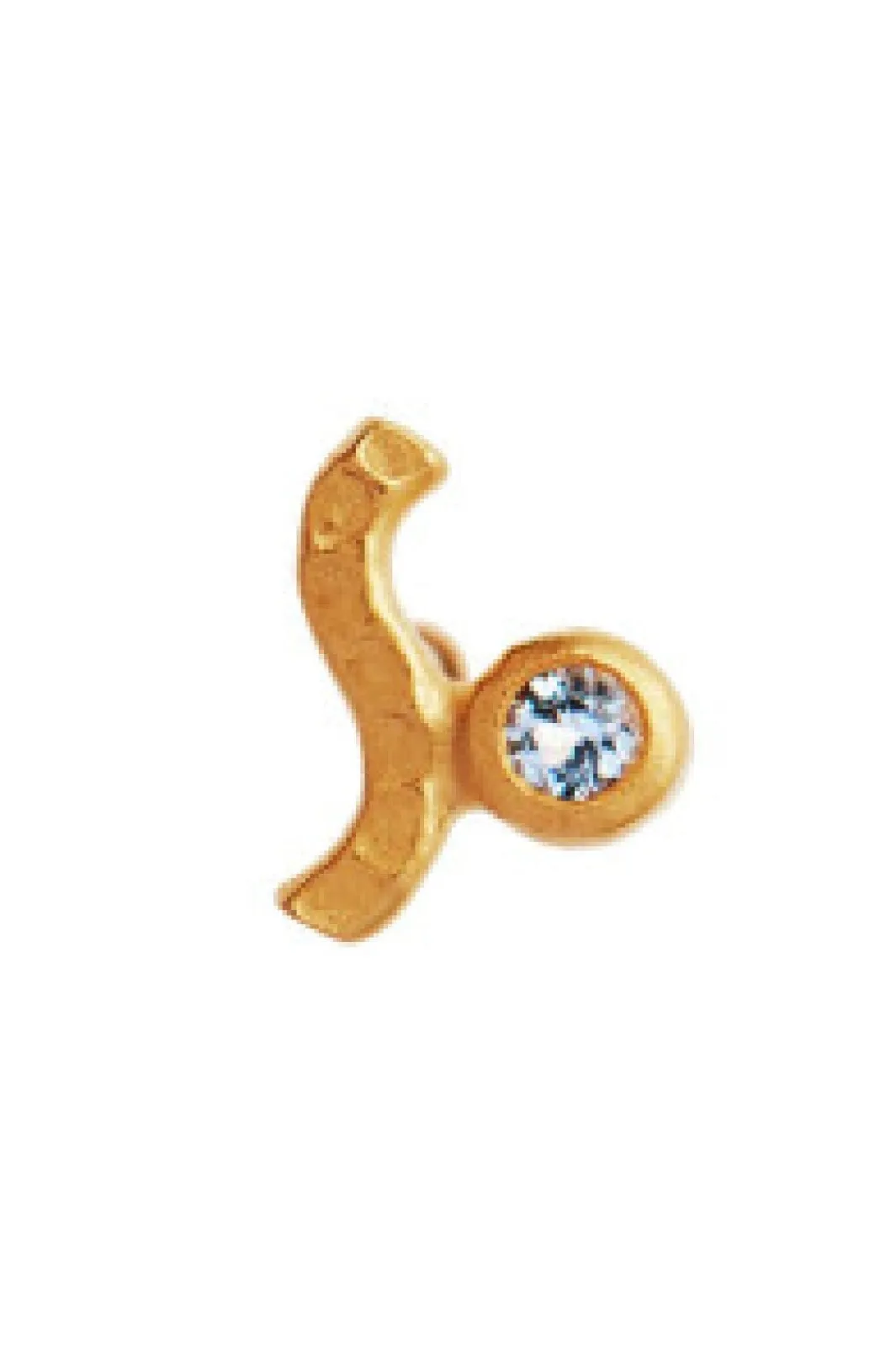 Stine A Øreringe<Petit Wave Earring Goldenen With Stone