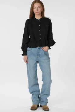 Neo Noir Bluser & Skjorter|Ammevenligt Tøj<Petrine Embroidery Blouse 161136