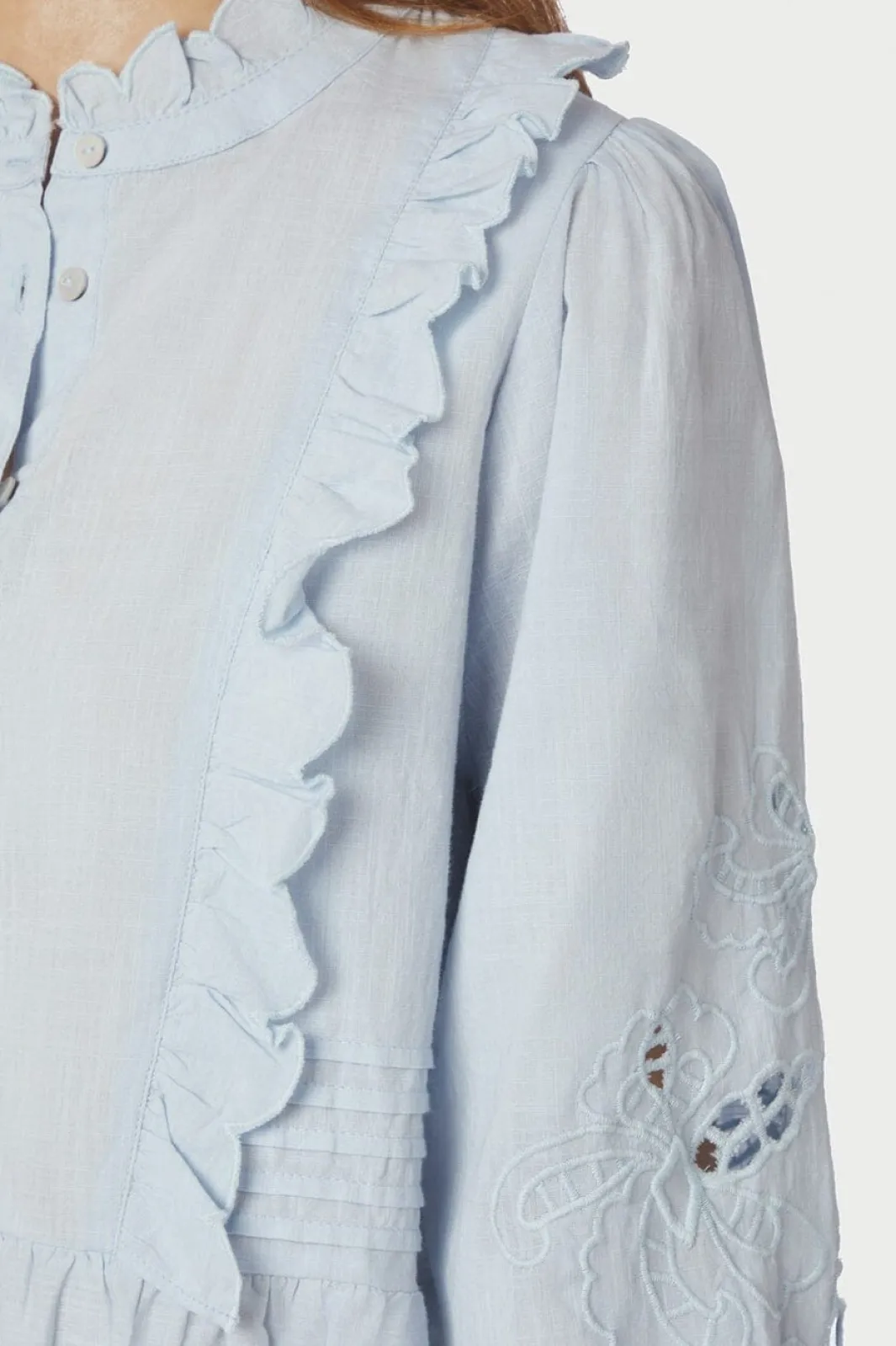 Outlet Petrine Embroidery Blouse 161136 Bluser & Skjorter|Ammevenligt Tøj