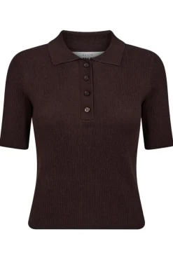 Haute L'Amitié Bluser & Skjorter|Strik<Piccolo Ss Polo Rib Knit HL10010