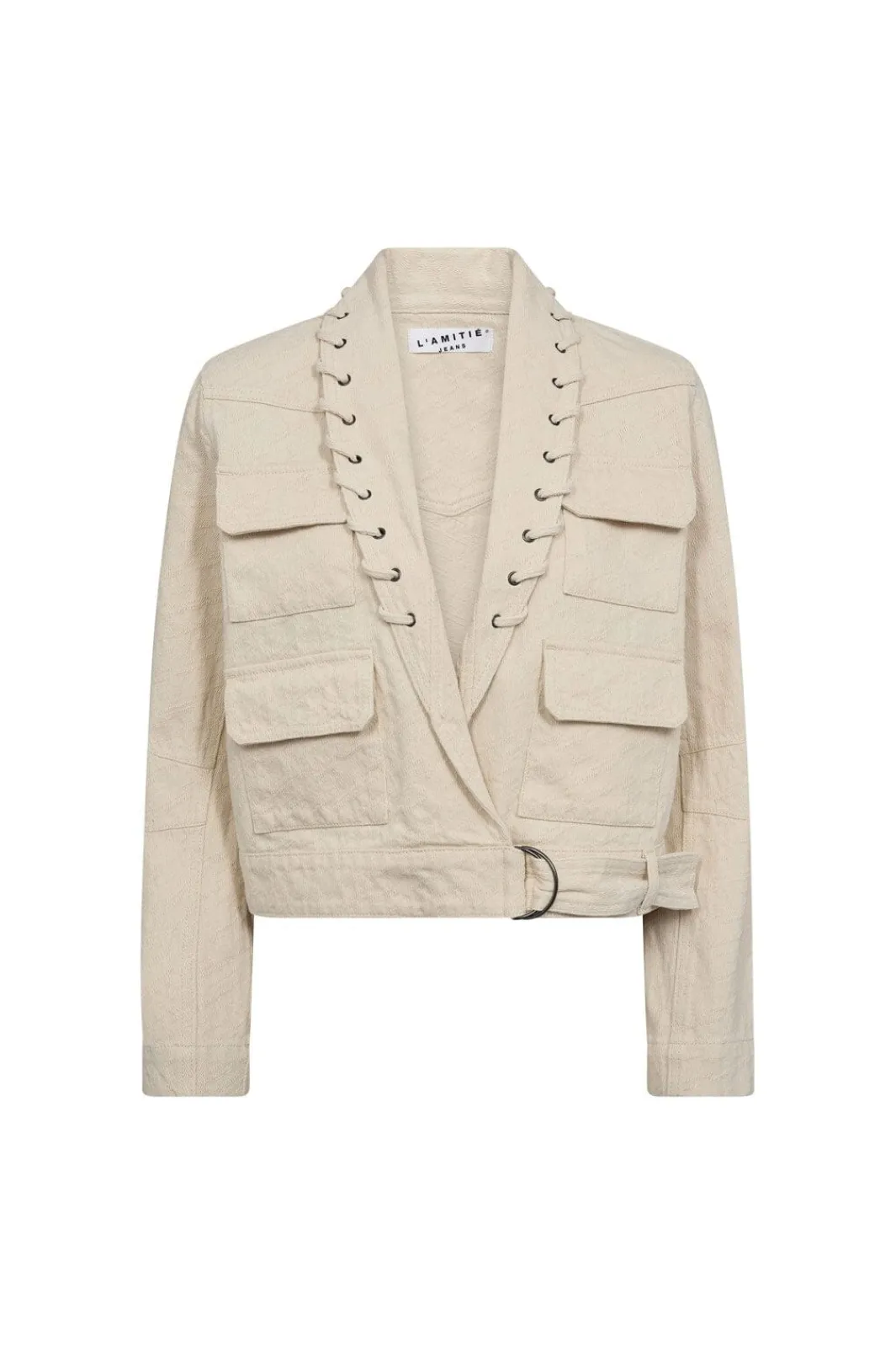 Sale Pielle Structure Crop Jacket HL10442 Overtøj & Jakker