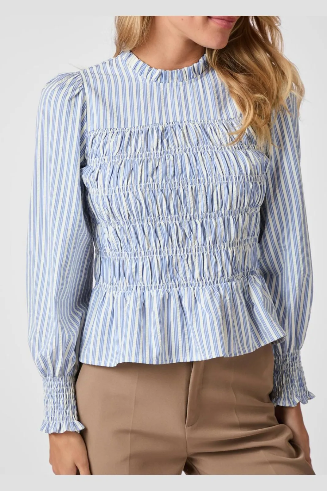 Neo Noir Bluser & Skjorter<Possa Stripe Smock Blouse 164667
