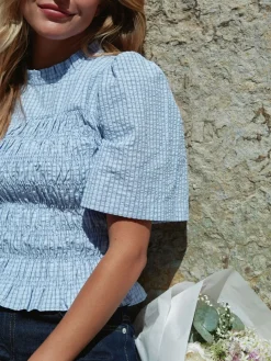 Clearance Possini Check Smock Blouse 164800 Bluser & Skjorter