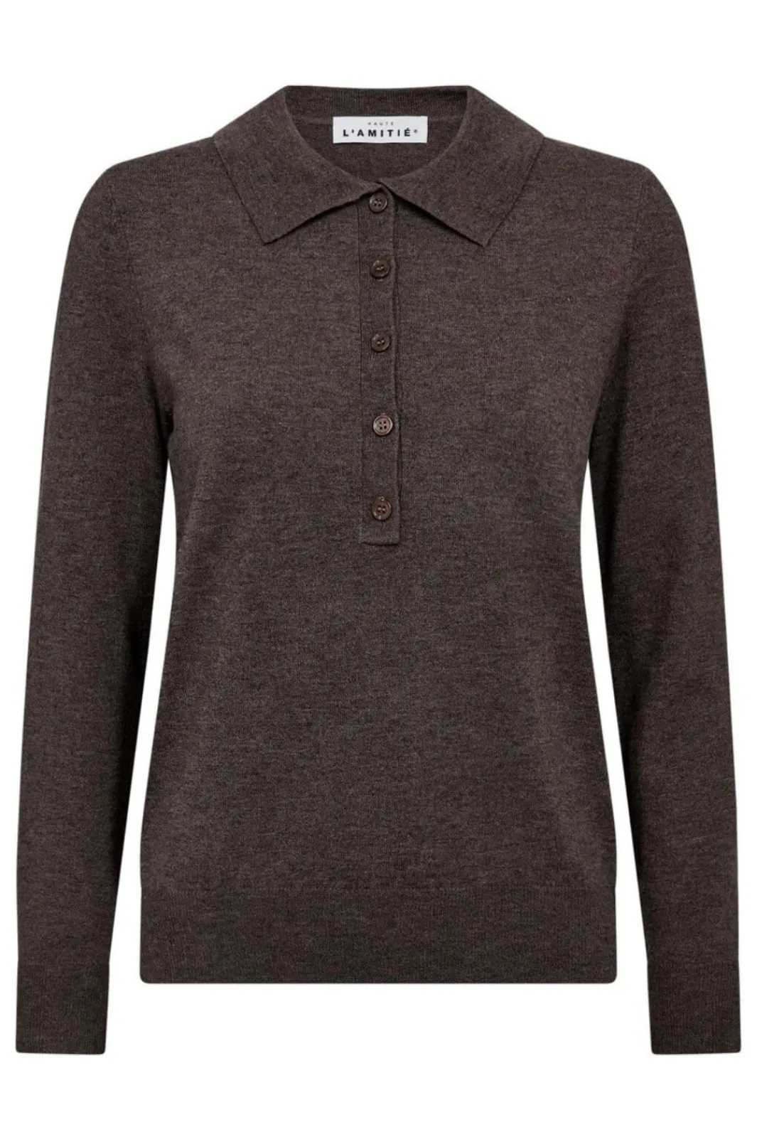 Haute L'Amitié Bluser & Skjorter|Strik<Premiere Ls Polo Knit HL10004