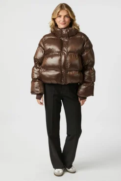 Outlet Rhea Shiny Puffer Jacket 165094 Overtøj & Jakker