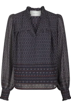 Hot Rhia Border Pattern Blouse 163994 Bluser & Skjorter