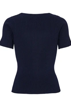 Rib Knit Short Sleeve Top Bluser & Skjorter|Strik